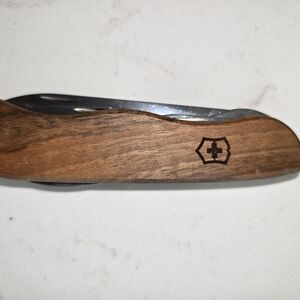 Victorinox Brown Pocket Knife 6 Tools Walnut Wood Large And Strong Multi Tool